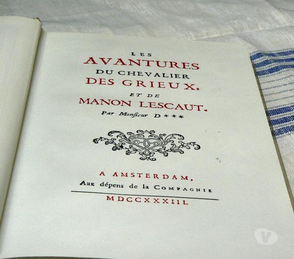 Livres Koekelberg - Photos Vivastreet L'Abbé Prévost Manon Lescaut (relié cuir)