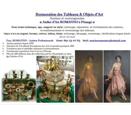 Artisans - dépannages Aubange-Centrum Aubange - Photos Vivastreet RESTAURATION DES TABLEAUX & OBJETS D'ART