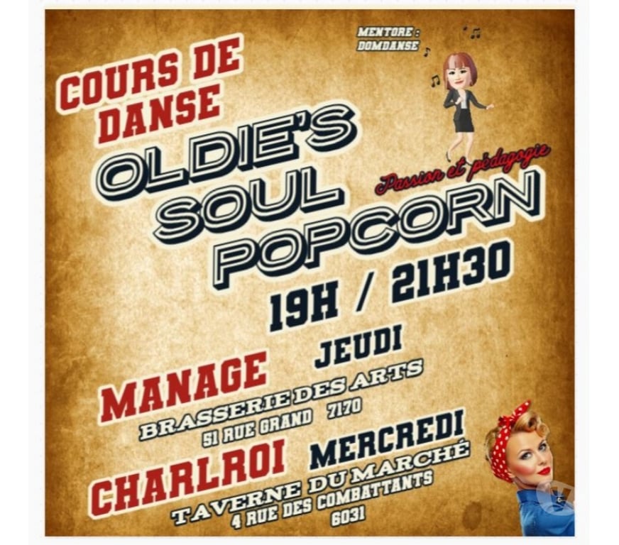 Musique - Théâtre - Danse Charleroi Charleroi-Centrum - Photos Vivastreet Cours de danse Soul -Oldies - Popcorn