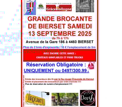 Vides greniers - brocantes - Photos Vivastreet Brocante du Royal Foyer de Bierset samedi 13 septembre 2025