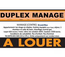 A LOUER APPARTEMENT EN DUPLEX MANAGE