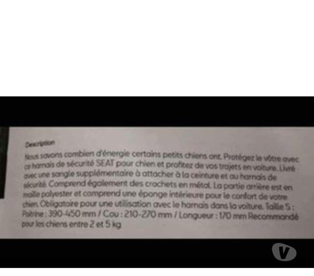 Pièces et services auto Braine-l'Alleud Braine-l'Alleud-Centrum - Photos Vivastreet Harnais de sécurité pour petit chien.
