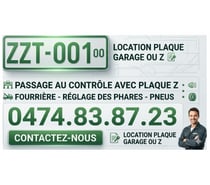 Plaque garage Z ou V pour contrôle technique fourrière