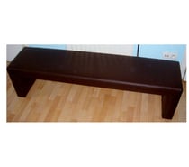Banc de lit Revor, 3 à 4 places, simili-cuir brun foncé