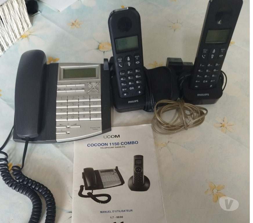 Téléphonie Saint-Gilles - Photos Vivastreet Combo téléphone fixe avec 2 téléphones sans fil.