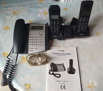 Téléphonie - Photos Vivastreet Combo téléphone fixe avec 2 téléphones sans fil.
