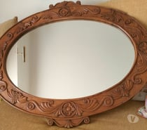 MIROIR en teck-rare-Fin 19è s.-Jodhpur Indes