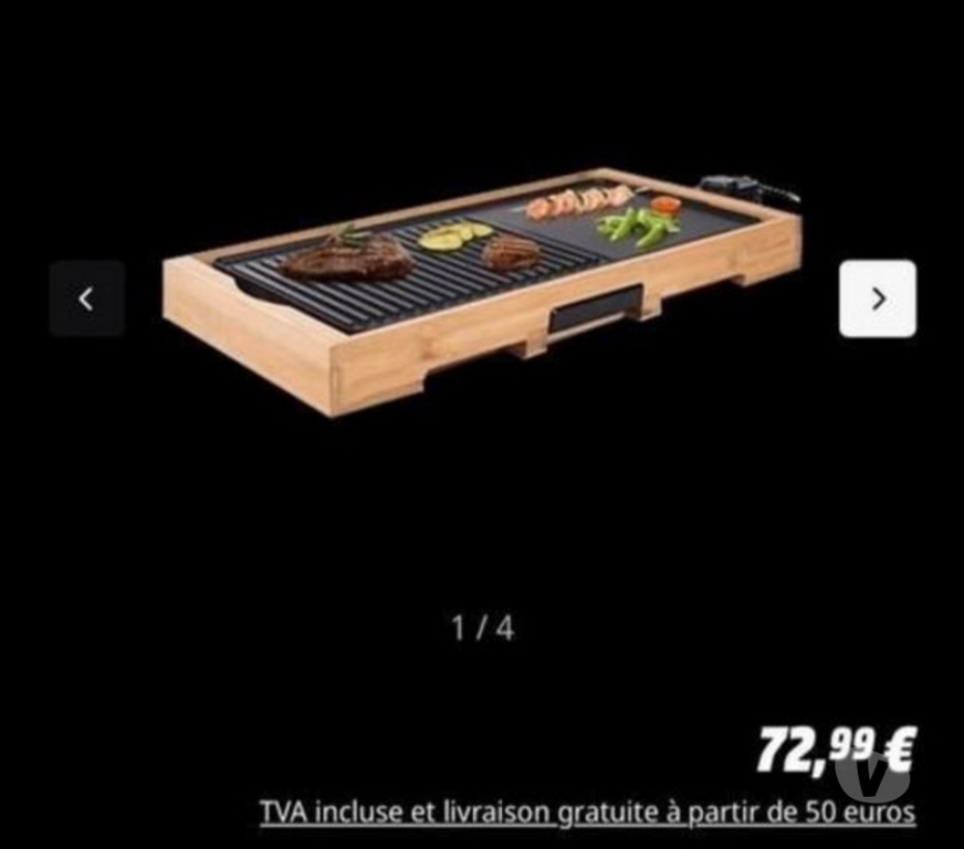 Electroménager Wanfercée-Baulet - Photos Vivastreet TRISTAR duo Grill de table plancha - Bamboo NEUVE