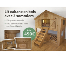 Lit cabane en bois massif
