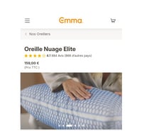 ENSEMBLE DE 2 COUSSINS ERGONOMIQUES RECTANGULAIRES