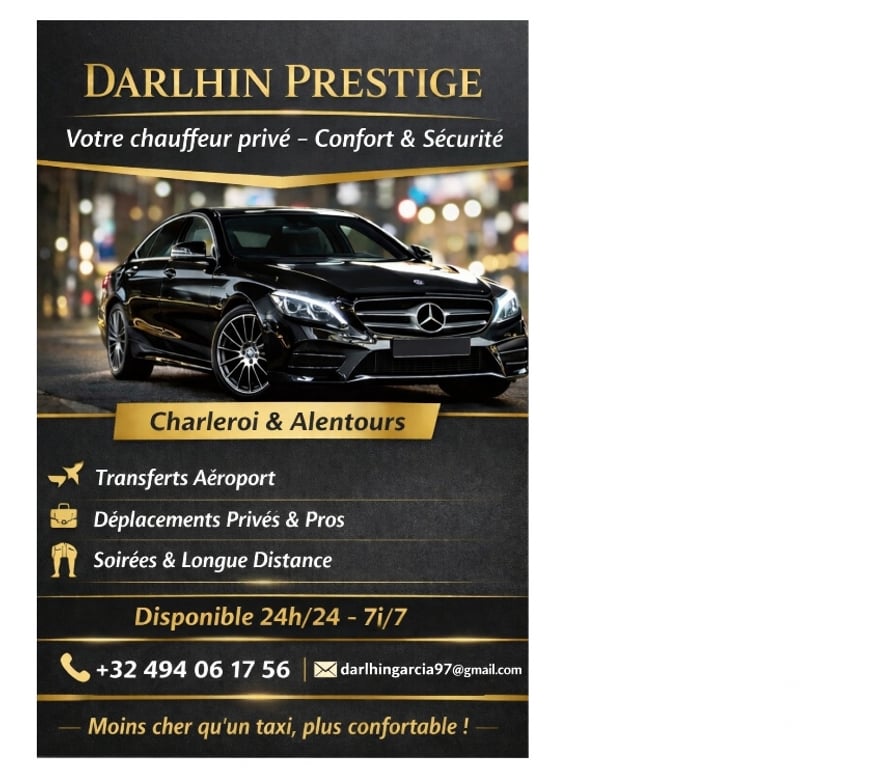 Autres services Charleroi Charleroi-Centrum - Photos Vivastreet Chauffeur privé disponible 24h 24 7j 7 service en Belgique