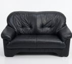 Liège - Liège — Vente canapé 2 places cuir noir parfait état 100€