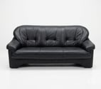Liège - Liège — Vente canapé 3places cuir noir parfait état 200€