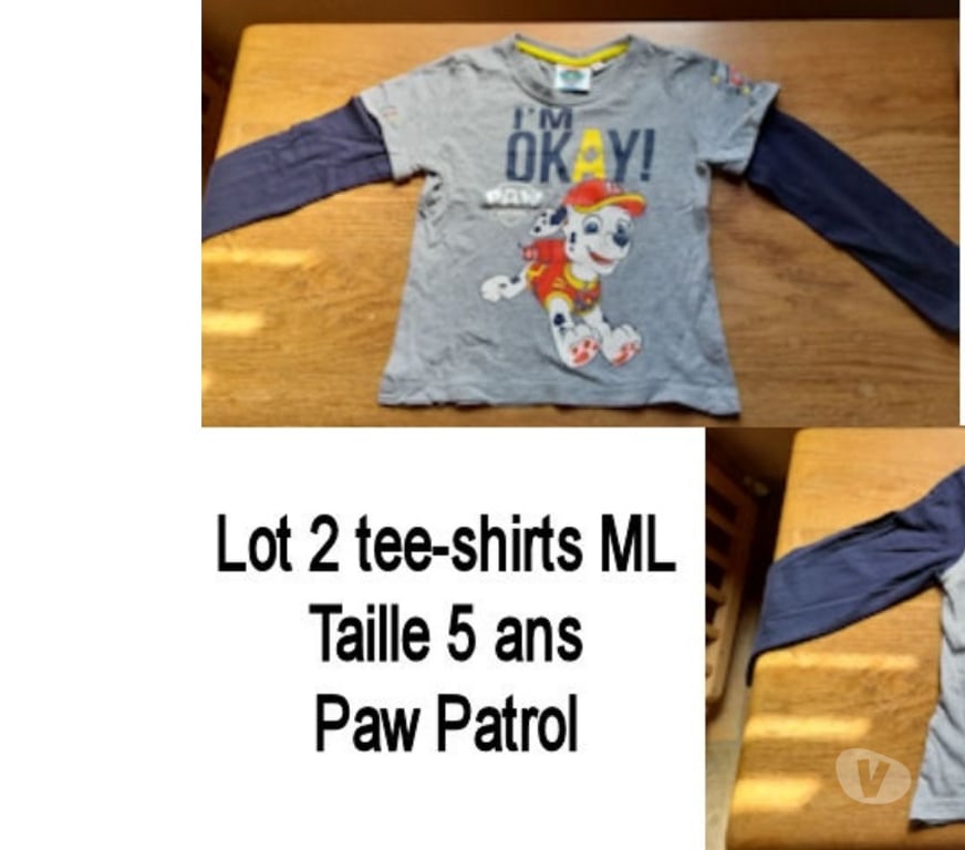 Vêtements bébés Tournai Tournai-Centrum - Photos Vivastreet Lot 2 tee-shirts ML Taille 5 ans