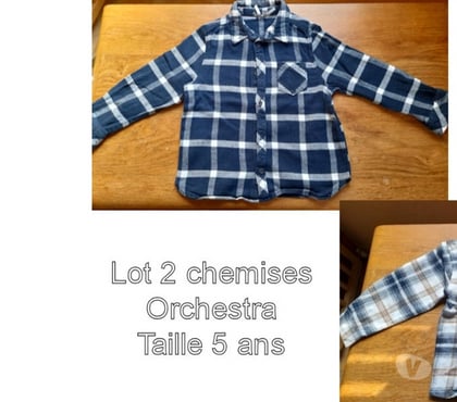 Vêtements bébés Tournai-Centrum Tournai - Photos Vivastreet Lot 2 Chemises à carreaux Orchestra Taille 5 ans
