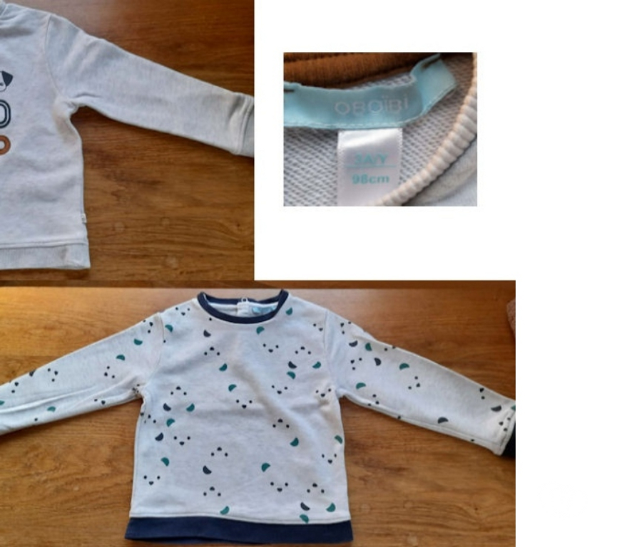 Vêtements bébés Tournai Tournai-Centrum - Photos Vivastreet Lot 2 Sweats imprimés garçon Taille 3 ans Obaïbi