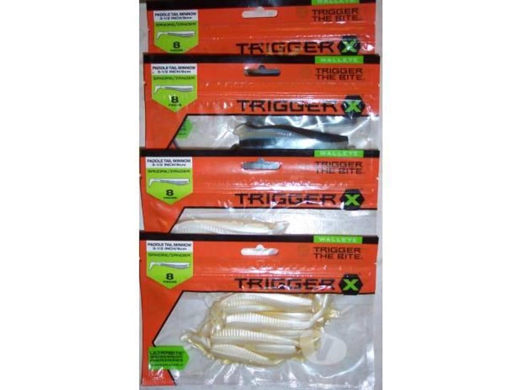 Matériel de sport Lot-et-Garonne Villeneuve sur Lot - 47300 - Photos Vivastreet 4 pochettes TRIGGER X Paddle tail minnow 9cm
