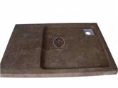 Bac Douche 130x90x8 couleur chocolat en travertin