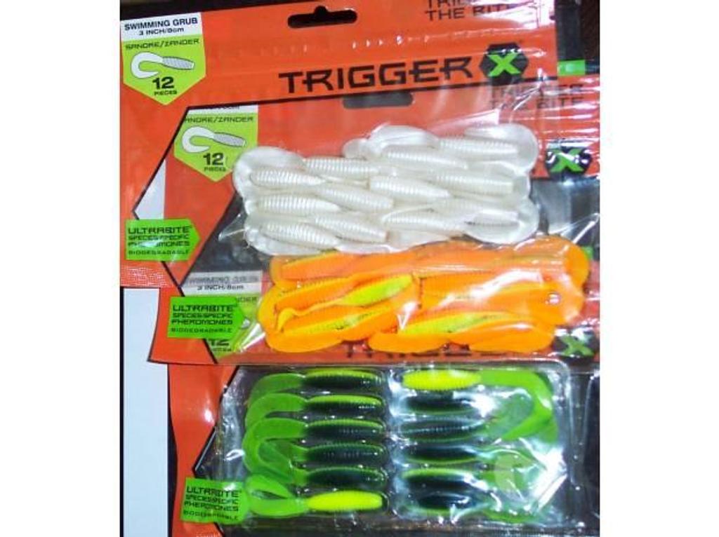 Matériel de sport Lot-et-Garonne Villeneuve sur Lot - 47300 - Photos Vivastreet 3 pochettes de leurres TRIGGER X Swimming grub 8cm