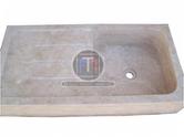 Travertin Classique Evier 90x46x18 cm 1 Bac Adoucie 