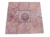  Travertin Rose Pavée 15x15x3 cm Antique 1'er choix 