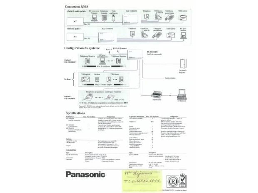 Téléphonie Seine-et-Marne La Celle sur Morin - 77515 - Photos Vivastreet vend standard téléphonique professionnel PANASONIC neuf