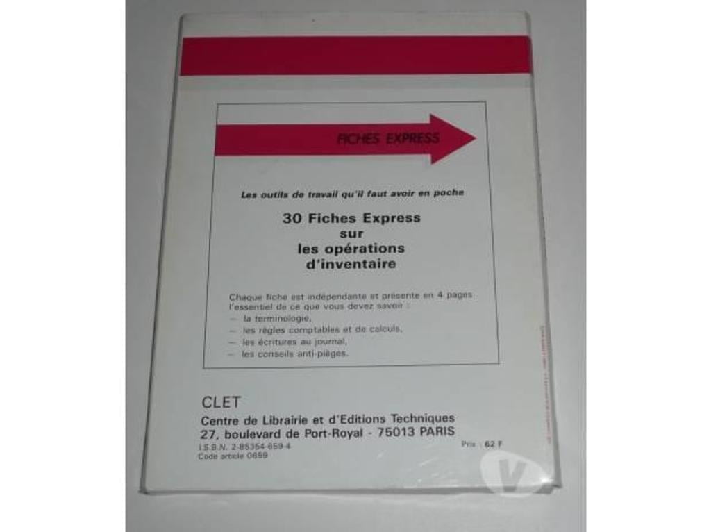 Livres occasion Seine-et-Marne Meaux - 77100 - Photos Vivastreet COMPTABILITE OPERATIONS D'INVENTAIRE FICHES EXPRESS 