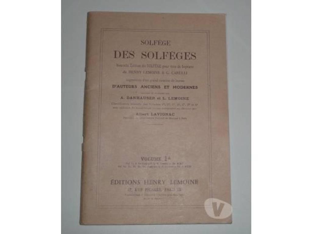Livres occasion Seine-et-Marne Meaux - 77100 - Photos Vivastreet Partitions SOLFEGE DES SOLFEGES Volume 1A