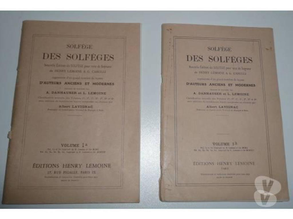 Livres occasion Seine-et-Marne Meaux - 77100 - Photos Vivastreet Partitions SOLFEGE DES SOLFEGES Volumes 1A - 5B
