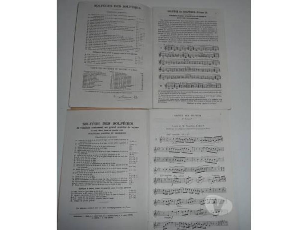 Livres occasion Seine-et-Marne Meaux - 77100 - Photos Vivastreet Partitions SOLFEGE DES SOLFEGES Volumes 1A - 5B