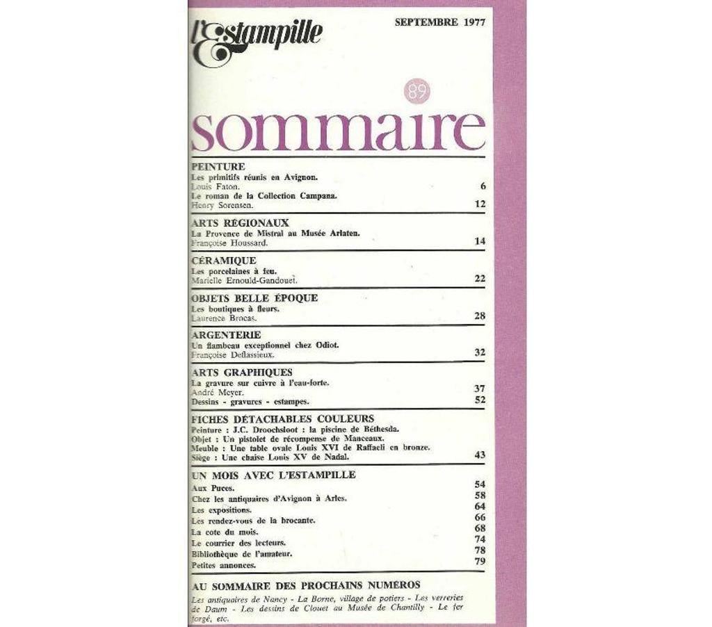 Livres occasion Tarn-et-Garonne Montauban - 82000 - Photos Vivastreet l´Estampille n° 89 septembre 1977 Merveilleuse collection de