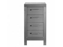 Commode bois massif 4 tiroirs gris acier