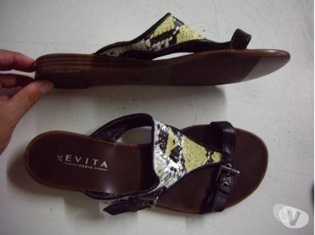 Chaussures Bas-Rhin Bouxwiller - 67330 - Photos Vivastreet Mules lézardés Gris-Jaune pt 37 - neuves- à 5 €