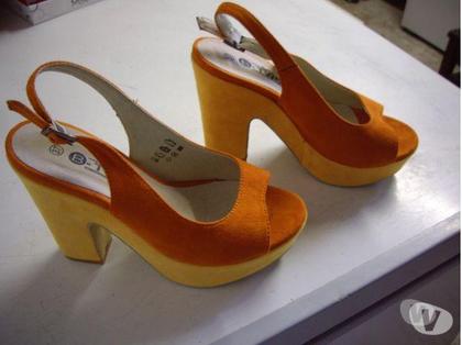 Chaussures occasion Bouxwiller Bas-Rhin - Photos Vivastreet Escarpins à talons bicolore orange-jaune pt 37-38