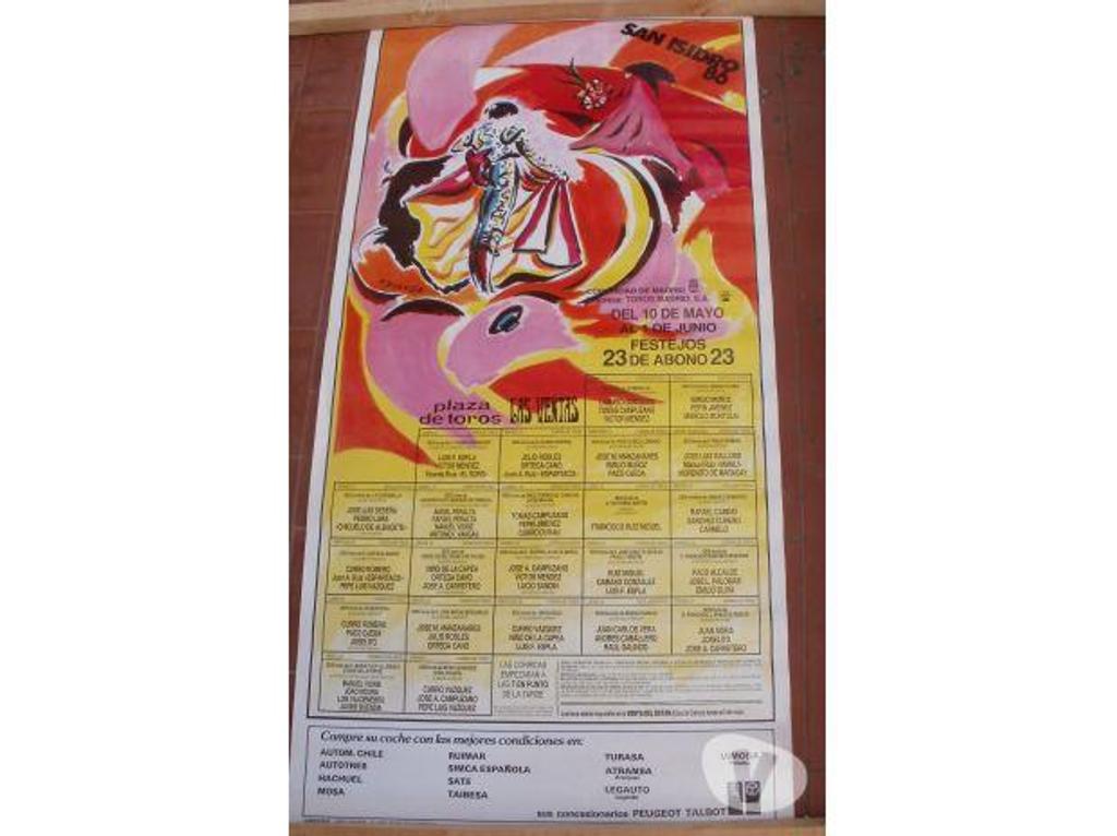 Décoration - art Tarn-et-Garonne Montauban - 82000 - Photos Vivastreet Affiche corrida tauromachie SAN ISIDRO 1986 (50.5 cm x 100 c