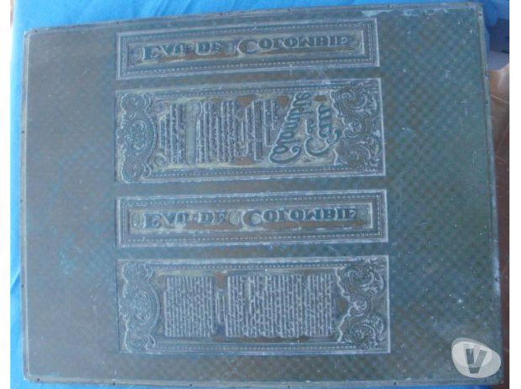 Décoration - art Tarn-et-Garonne Montauban - 82000 - Photos Vivastreet Plaque d'imprimerie EAU de COLOMBIE du Dr Samuel Brown