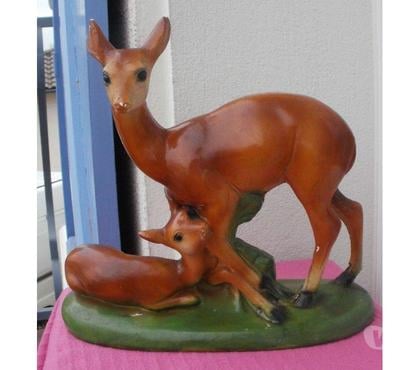 Décoration - art Montauban Tarn-et-Garonne - Photos Vivastreet BICHE et son petit le faon en platre Hauteur 27 cm
