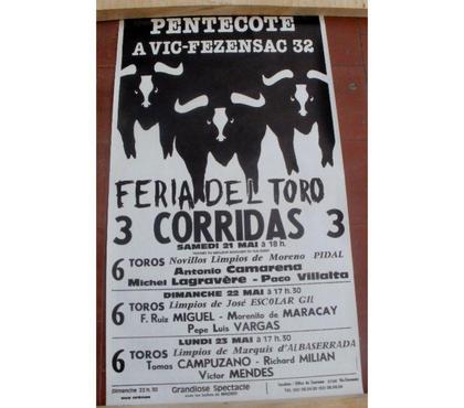 Collections Montauban Tarn-et-Garonne - Photos Vivastreet Affiche PENTECOTE VIC FEZENSAC 32 - FERIA DEL TORO