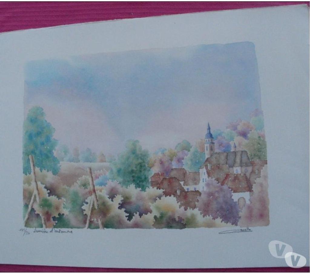 Décoration - art Tarn-et-Garonne Montauban - 82000 - Photos Vivastreet LUMIERE D´AUTOMNE Lithographie aquarelle de Salvador CAVALLE