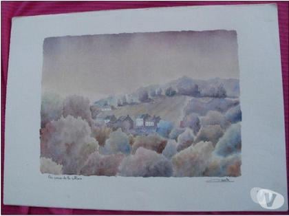 Décoration-Art-Antiquité Montauban Tarn-et-Garonne - Photos Vivastreet Au coeur de la colline Lithographie aquarelle de S. CAVALLE