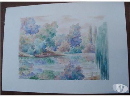 Décoration - art Montauban Tarn-et-Garonne - Photos Vivastreet L'ETANG Lithographie aquarelle de Salvador CAVALLE