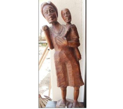 Décoration - art Montauban Tarn-et-Garonne - Photos Vivastreet H 69 CM Statue bois, femme et enfant