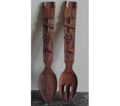 Décoration-Art-Antiquité Montauban Tarn-et-Garonne - Photos Vivastreet COUVERTS à salade ou décoratifs en bois, H. 30 cm