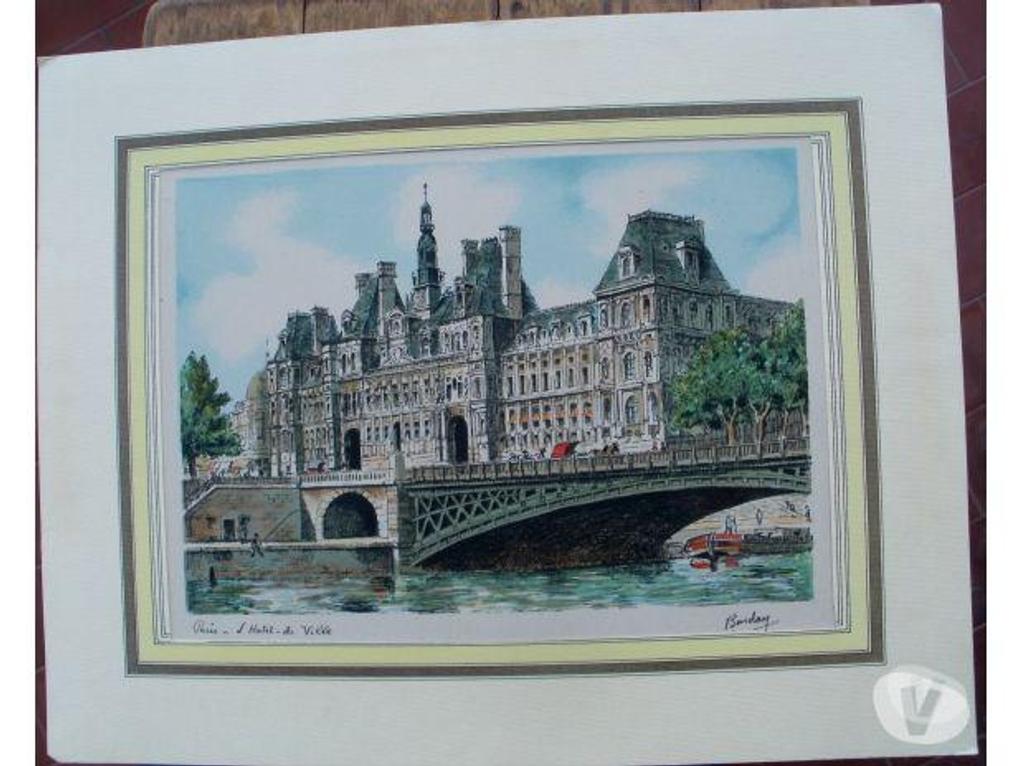 Décoration - art Tarn-et-Garonne Montauban - 82000 - Photos Vivastreet Gravure signée BARDAY de L´hôtel de Ville de Paris