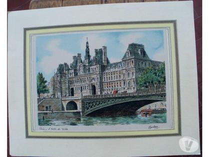 Décoration-Art-Antiquité Montauban Tarn-et-Garonne - Photos Vivastreet Gravure signée BARDAY de L´hôtel de Ville de Paris