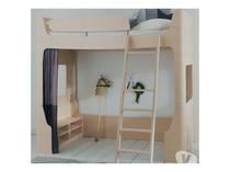 Lit mezzanine 90x200 Jannis coloris frêne blanchi