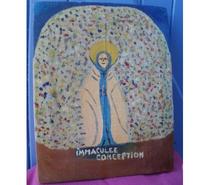 IMMACULEE CONCEPTION Huile sur toile signée R. BOU