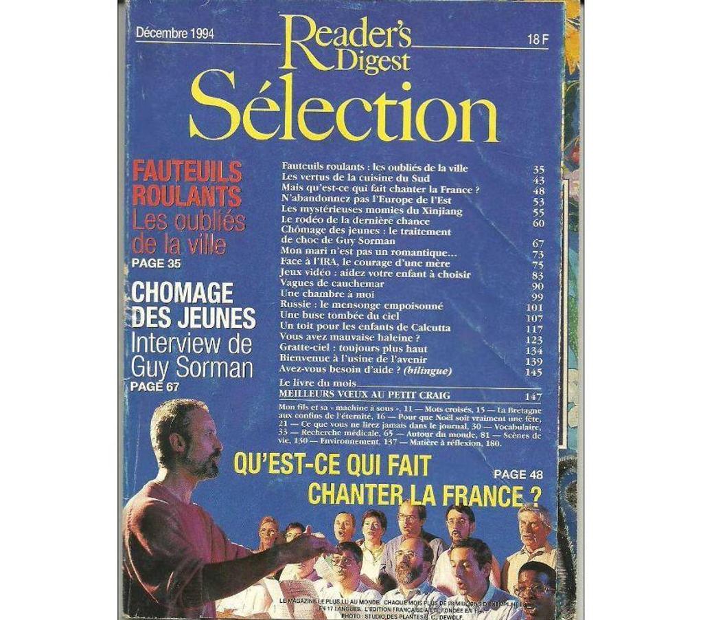 Livres occasion Tarn-et-Garonne Montauban - 82000 - Photos Vivastreet READER´S DIGEST Sélection - Décembre 1994 - FAUTEUILS ROULAN