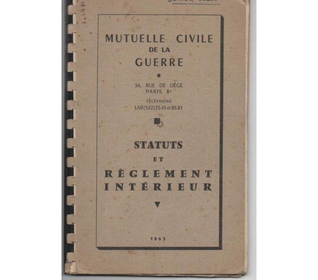Livres occasion Tarn-et-Garonne Montauban - 82000 - Photos Vivastreet Mutuelle civile de la guerre - Statuts et règlement intérieu