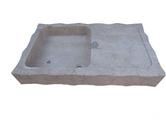 Travertin Noce Clair Évier 1 Bac 100 x 60 x 15 cm 700€ HT